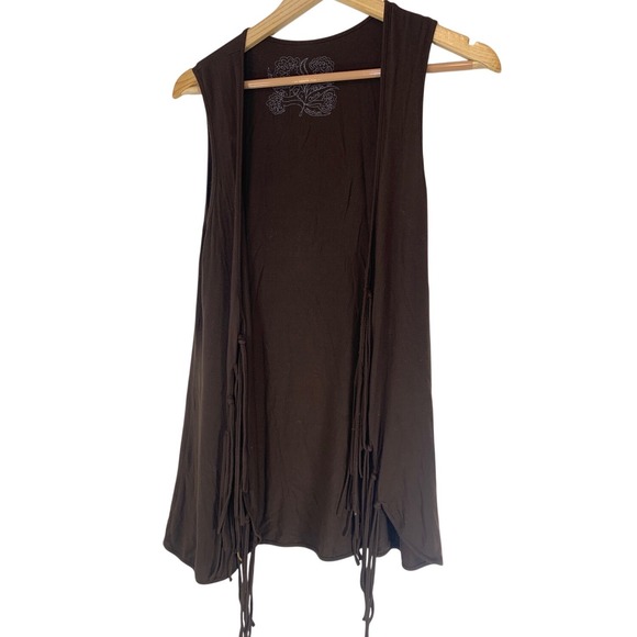 American Rag Jackets & Blazers - American Rag Fringe Open Front Vest Medium Brown Boho Western‎ Hippie Women